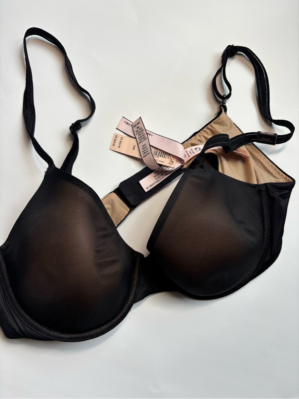 Victoria's Secret Black Nude Lined Perfect Bra Coverage